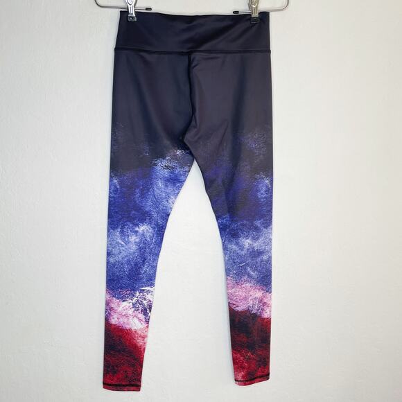 Vie Active Rockell Ocean Galaxy Ombre Mid Rise Full Length Leggings Tights Small - Picture 6 of 14